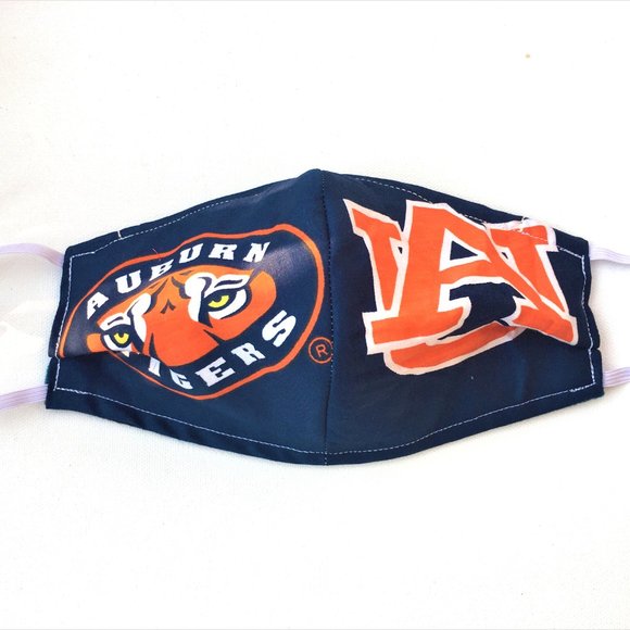 Auburn Tigers Face Mask New Reversible Blue Plaid - Picture 8 of 15